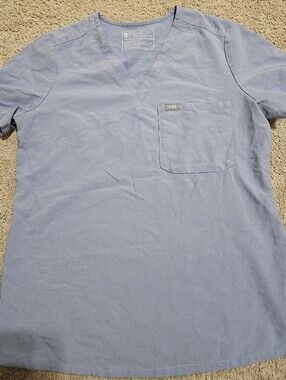 FIGS Light Blue V-Neck Scrub Shirt